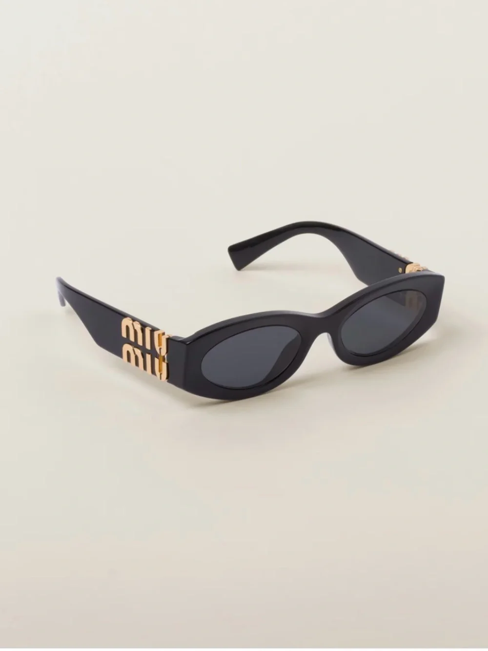 Miu Miu Kids Black Sunglasses with Gold Logo